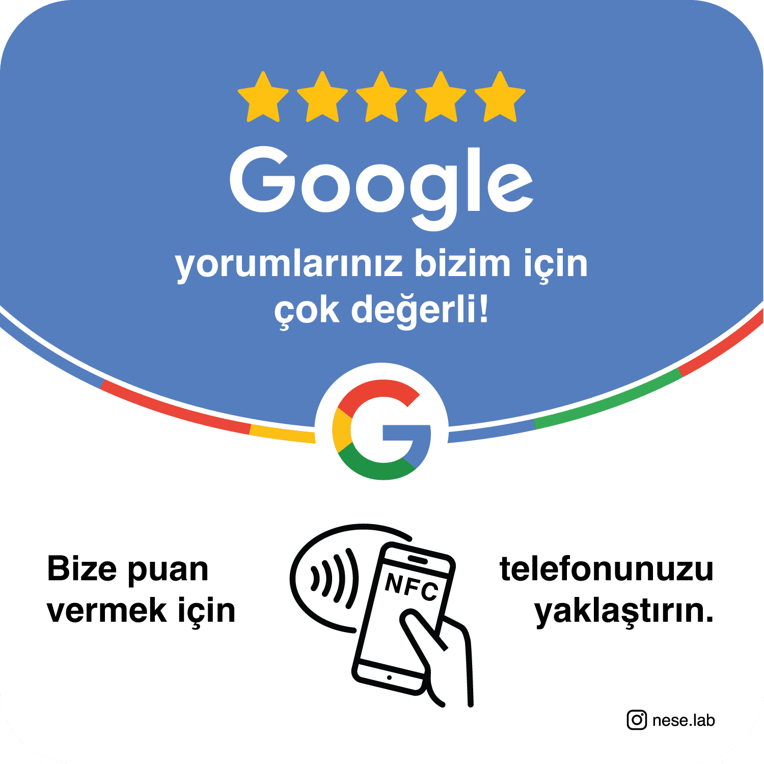 Google Yorum Kartı ön görünümü